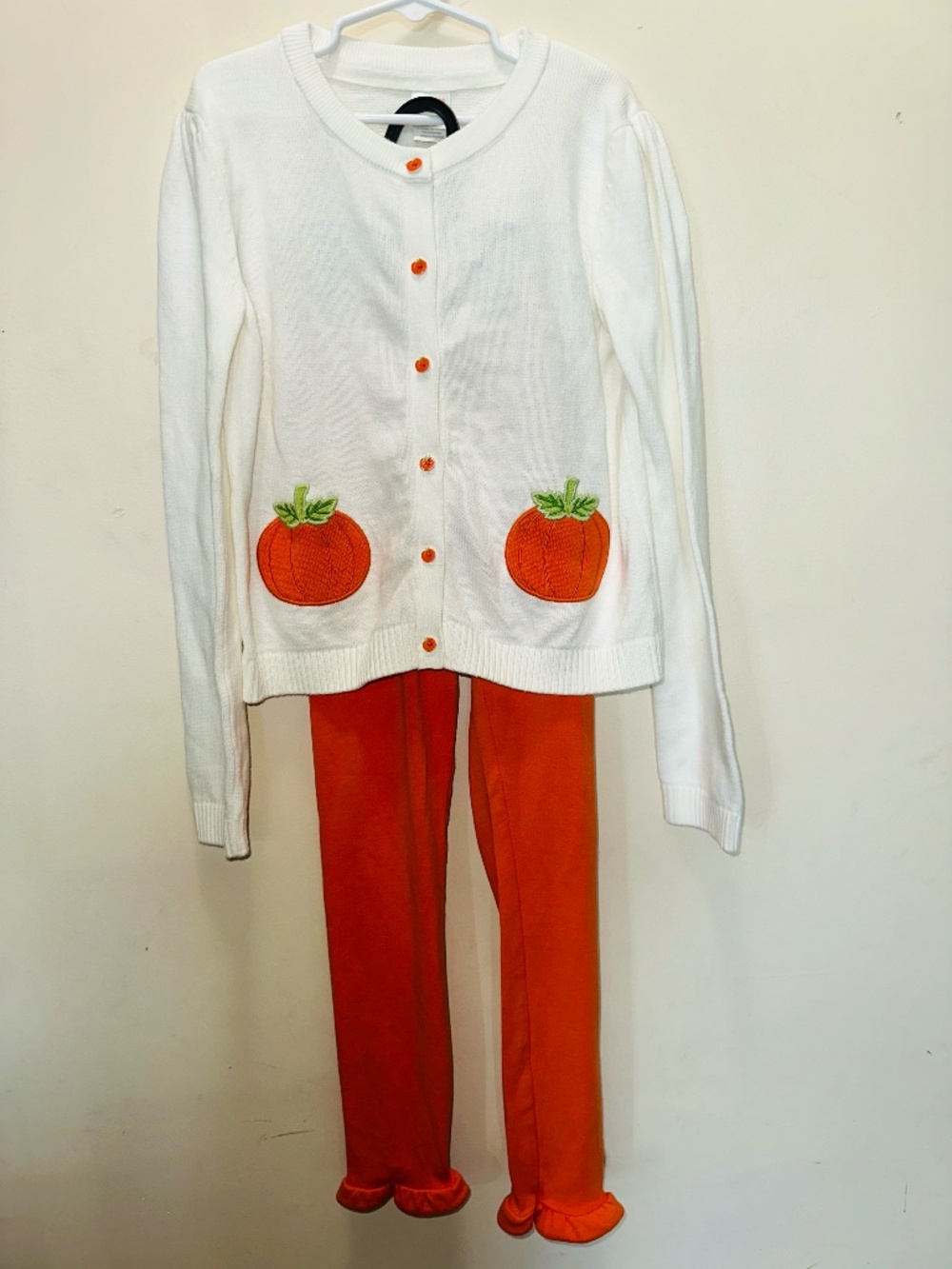 Gymboree| Girls Embroidered Pumpkin Cardigan with matching leggings Size 10